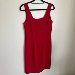 Vintage Red Knee Length Sleeveless Dress